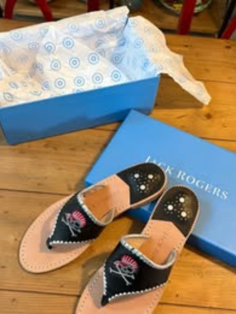 Limited Edition Jack Rogers Heart Pirate Jolly Rogers Sandals